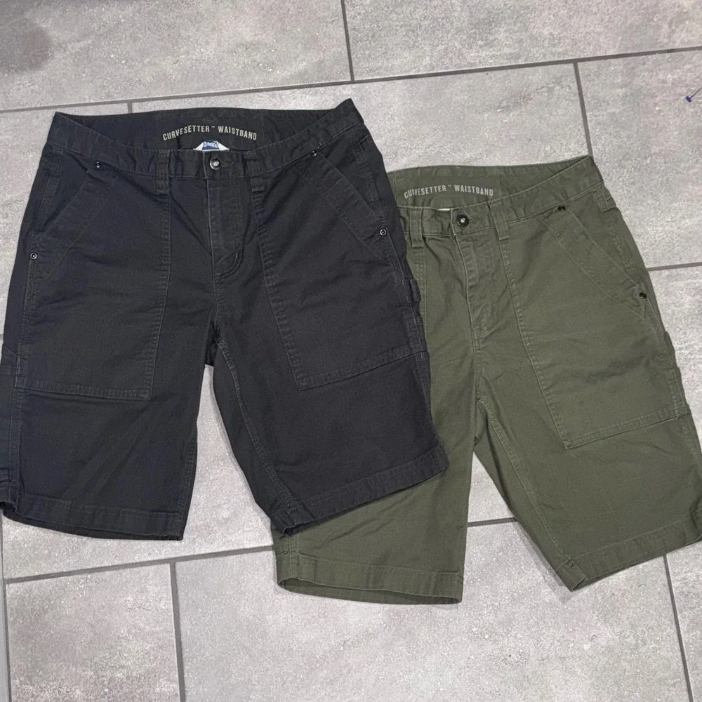 Duluth Trading Co CurveSetter Shorts Womens 10 Grey Green Lot 2 EUC Stretch - Picture 5 of 10